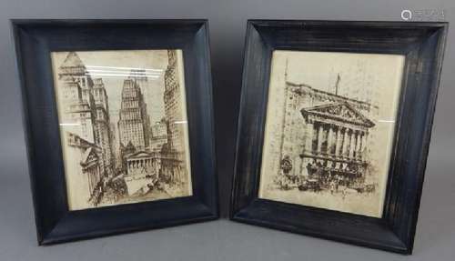 Two Anton Schutz Wall Street Lithographs