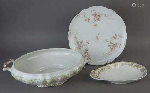 Vintage Porcelain Serving Bowl, Platter and Tray