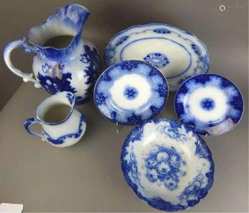 6 pcs. German Blue and White Porcelain