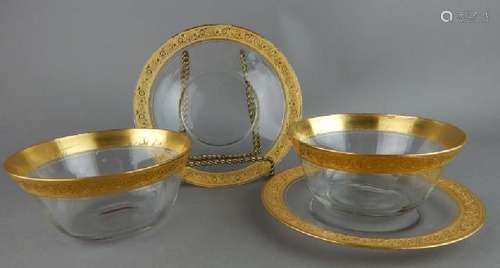 Twenty-One Picard Gold Edged Plates & Bowls