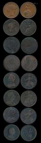 Great Britain 8x1/2 Penny 1723-1855