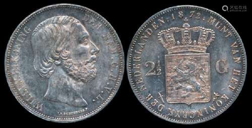 Netherlands Willem III 2-1/2 Gulden 1872