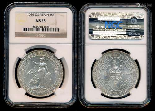 British Trade Dollars 1930 NGC MS63