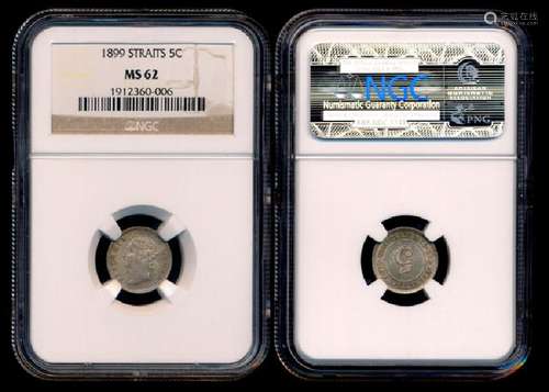 Straits Settlements QV 5c 1899 NGC MS62