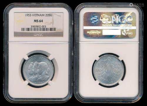 Viet Nam 20 Su 1953 NGC MS64