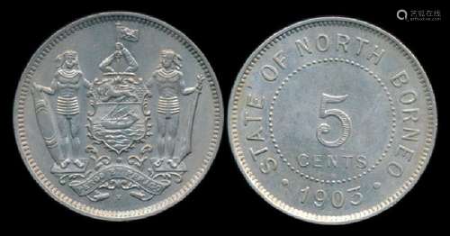 British North Borneo 5c 1903H EF