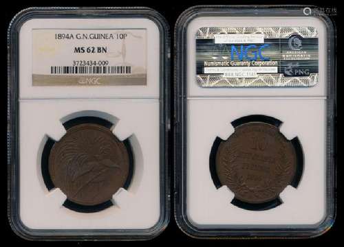 German New Guinea 10 Pfennig 1894A NGC