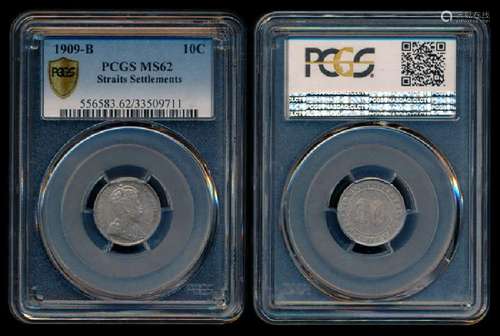 Straits Settlements KEVII 10c 1909B PCGS