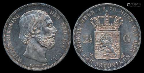 Netherlands Willem III 2-1/2 Gulden 1870