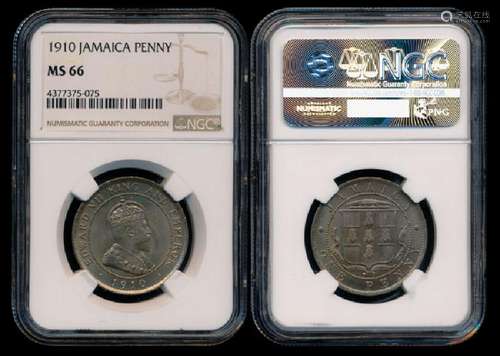 Jamaica KEVII Penny 1910 NGC MS66