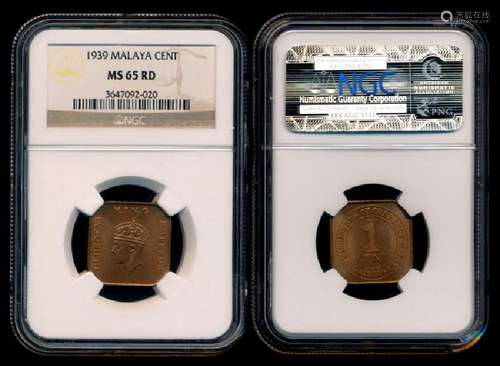 Malaya KGVI 1c 1939 NGC MS65RD