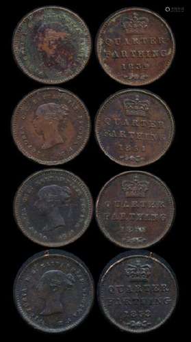 Great Britain QV 4x1/4 Farthing 1839-53