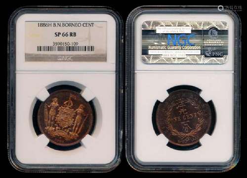 British North Borneo 1c 1886H specimen NGC