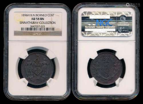 British North Borneo 1c 1896H NGC AU58BN