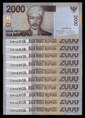 Indonesia 11x2000 Rupiah 2009/2013