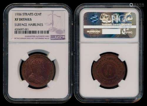 Straits Settlements KEVII 1c 1906 NGC