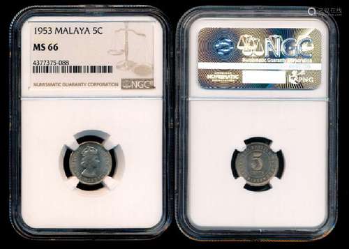 Malaya Br Borneo QEII 5c 1953 NGC MS66