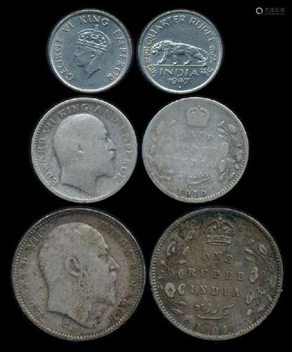 3 India British India 1/4-1 Rupee 1904-47