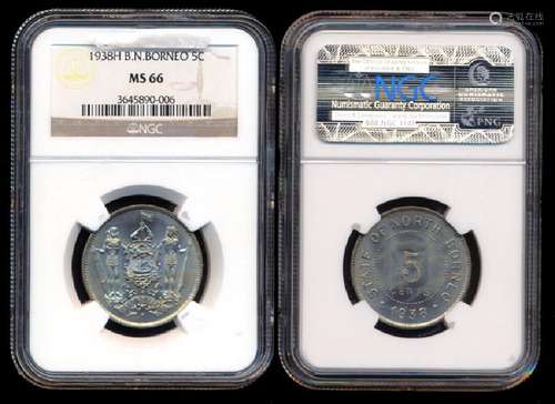 British North Borneo 5c 1938H NGC MS66