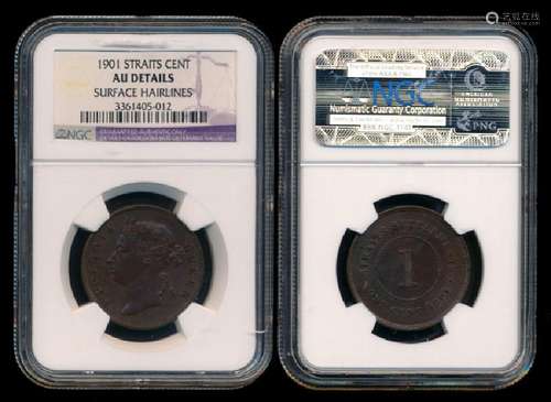 Straits Settlements QV 1c 1901 NGC