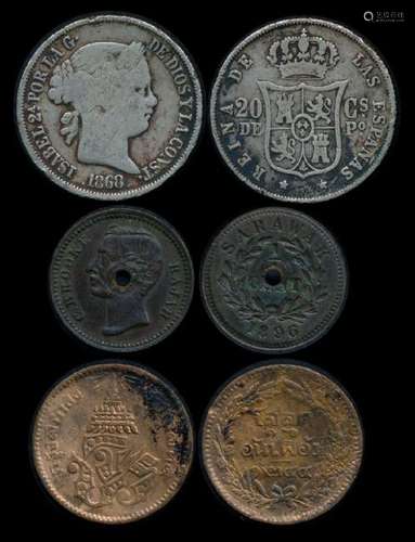 World coins of Philippines Sarawak Thailand