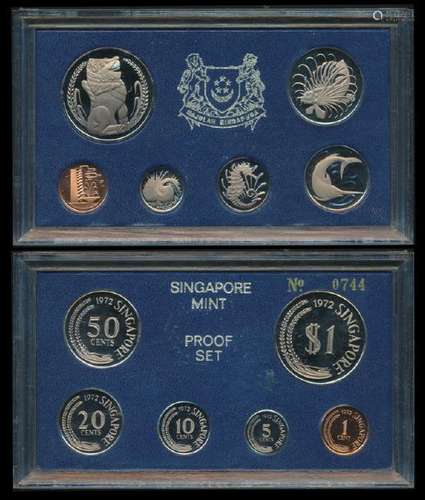 6 Singapore 1c-$1 1972 proofs