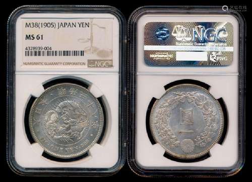 Japan Yen 1905 NGC MS61