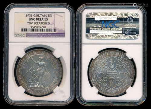 British Trade Dollars 1895B NGC UNC Details