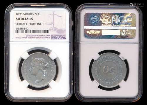 Straits Settlements QV 50c 1893 NGC