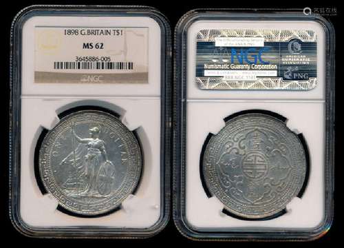 British Trade Dollars 1898 NGC MS62