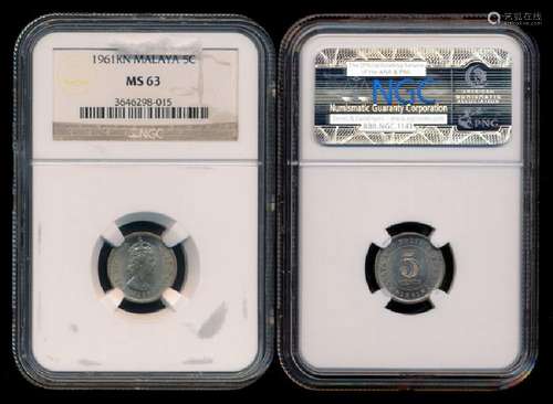 Malaya Br Borneo QEII 5c 1961KN NGC MS63