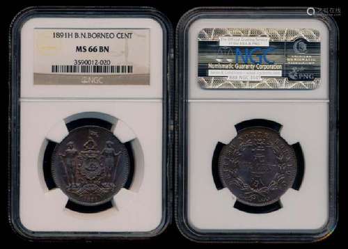 British North Borneo 1c 1891H NGC MS66BN