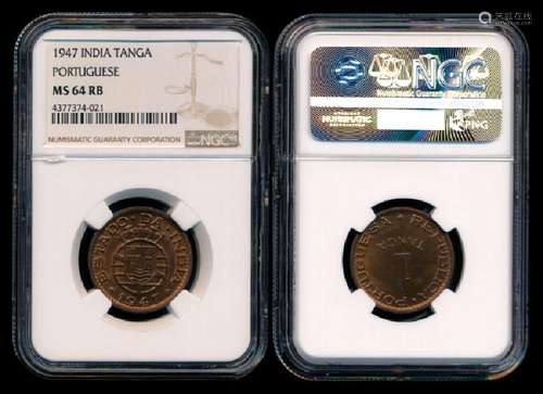 India/Portuguese Tanga 1947 NGC MS64RB