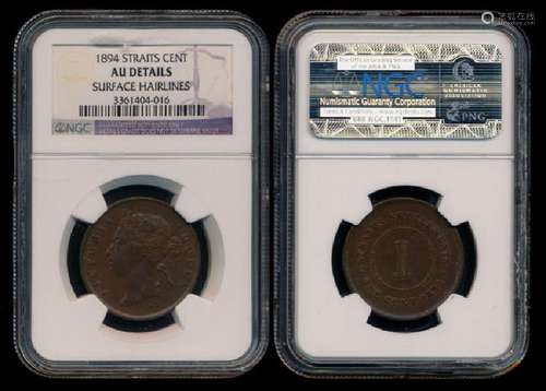 Straits Settlements QV 1c 1894 NGC