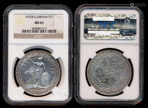 British Trade Dollars 1930B NGC MS62