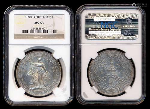 British Trade Dollars 1898B NGC MS63