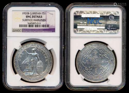 British Trade Dollars 1930B NGC UNC Details