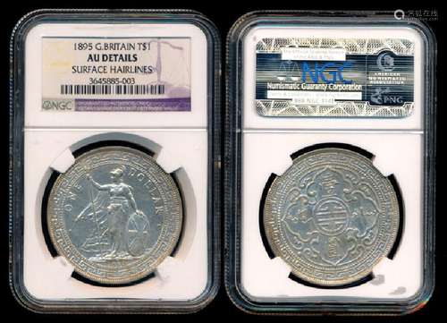 British Trade Dollars 1895 NGC AU Details