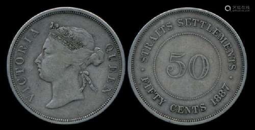 Straits Settlements QV 50c 1887