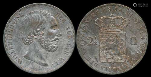 Netherlands Willem III 2-1/2 Gulden 1859