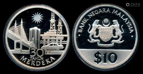 Malaysia 10 Ringgit 1987 proof