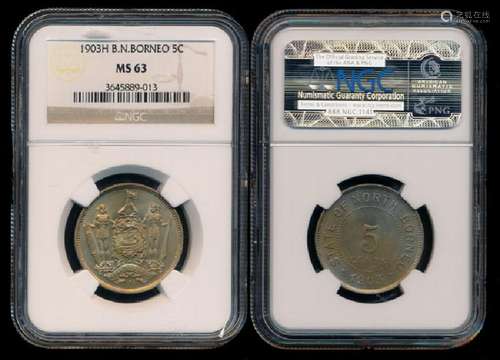 British North Borneo 5c 1903H NGC MS63