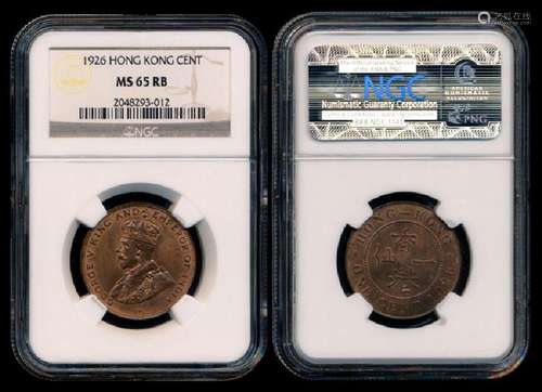 Hong Kong KGV 1c 1926 NGC MS65RB