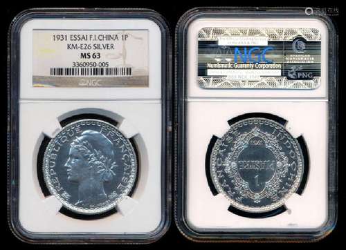 French Indo-China Piastre 1931 Essai NGC