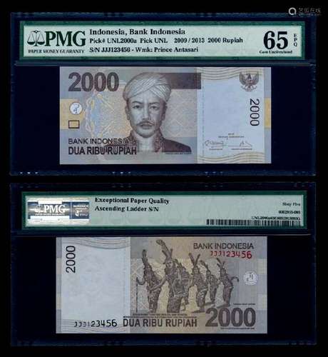 Indonesia 2000 Rupiah 2009/2013 PMG