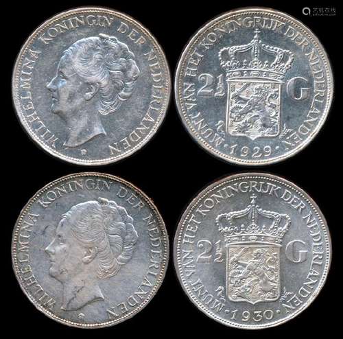 Netherlands 2x2-1/2 Gulden 1929-30