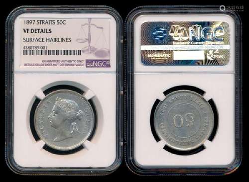 Straits Settlements QV 50c 1897 NGC