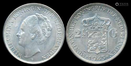 Netherlands East Indies 2-1/2 Gulden 1943D