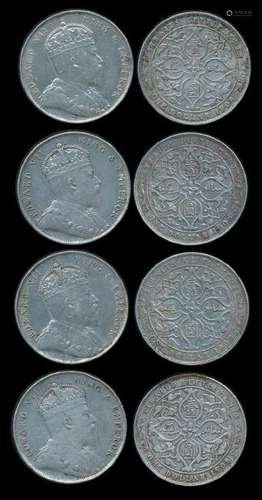 Straits Settlements KEVII 4x$1 1908