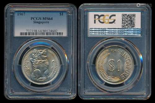 Singapore $1 1967 PCGS MS64